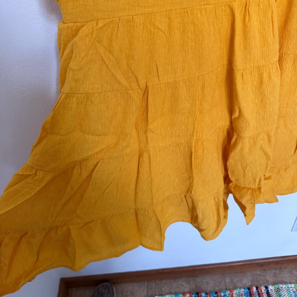 Petal Roz Mustard Ruffle Mini Dress - Picture 5 of 9